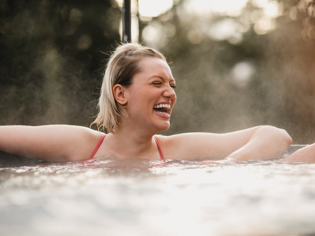 woman in hot tub