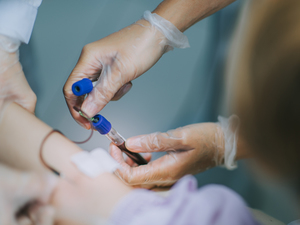 close up of blood draw