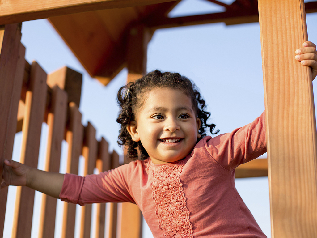 little girl smiling