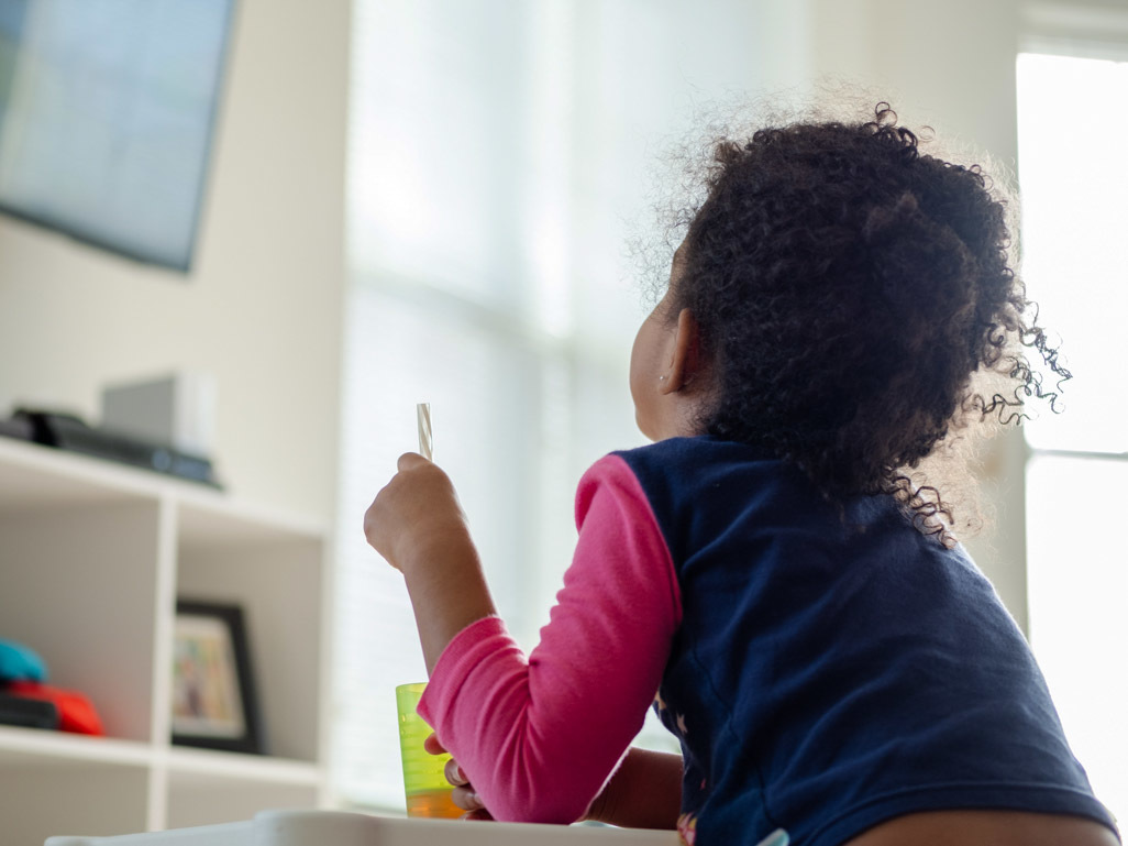 toddler watching tv 