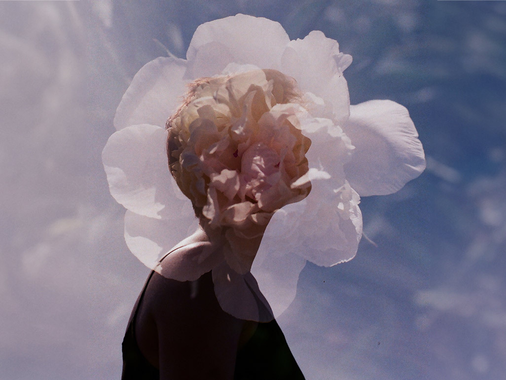 Woman with abstract flower 